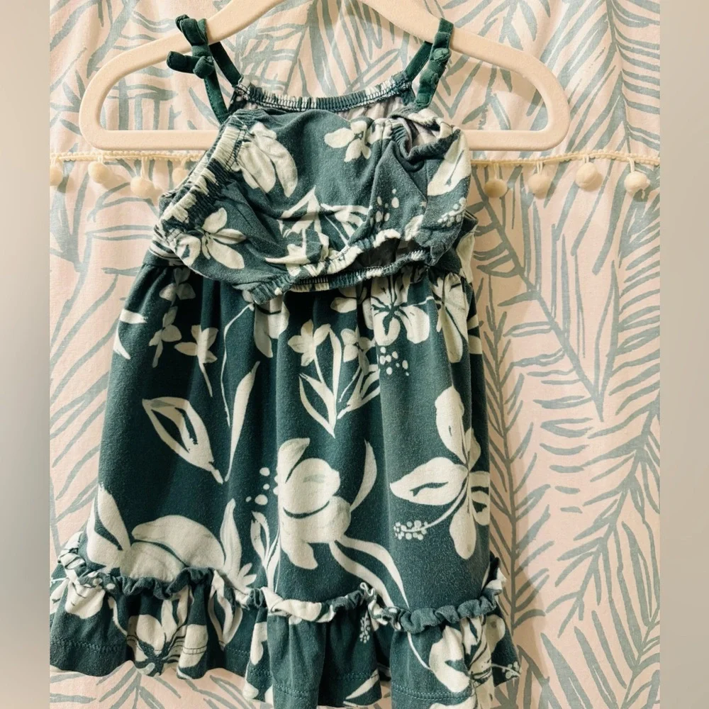 Green Tropical Print Dress with Matching Bloomers ⭐️3 for $20⭐️
